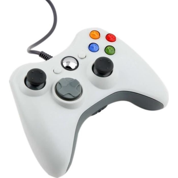 Manette Xbox 360 contrôleur pour PC MAC - Blanc - 1,70 m