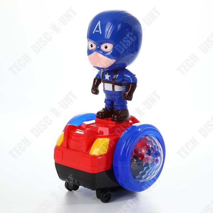 TD® Jouets de style complet de voiture d'équilibre, lumière de voiture électrique cascadeur Captain America et jouets musicaux