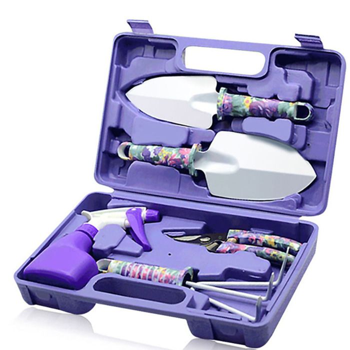 Moendergo Kit 5 Outils De Jardinage Avec Truelle, Sécateur, Râteau - Sac De Transport Inclus
