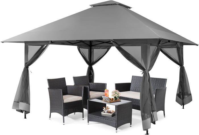 Tonnelle De Jardin Exterieur 4x4 RELAX4LIFE Tonnelle Pliante 4x4 Imperméable, Tonnelle De Tonnelle Jardin 4x4