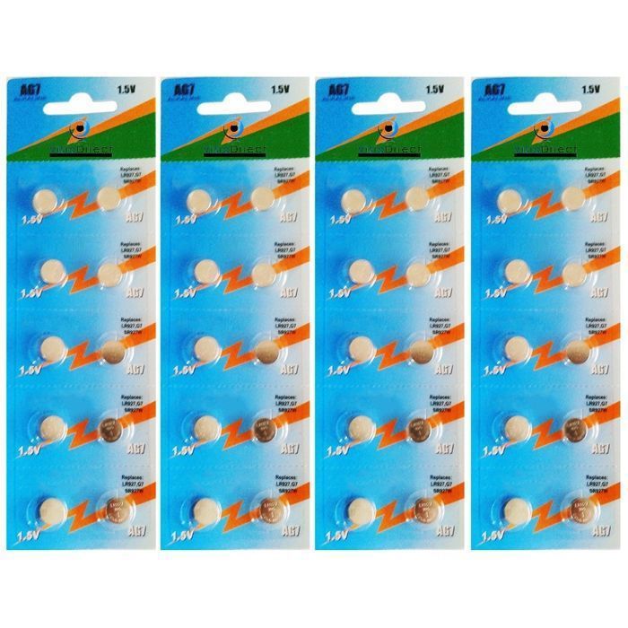 Lot de 40 Piles bouton plates type AG7/G7 compatibles LR927 395 1 55V - Visiodirect - Lot de 40 Piles bouton plates type AG7/G7 compatibles LR927 395 1 55V - Visiodirect -
