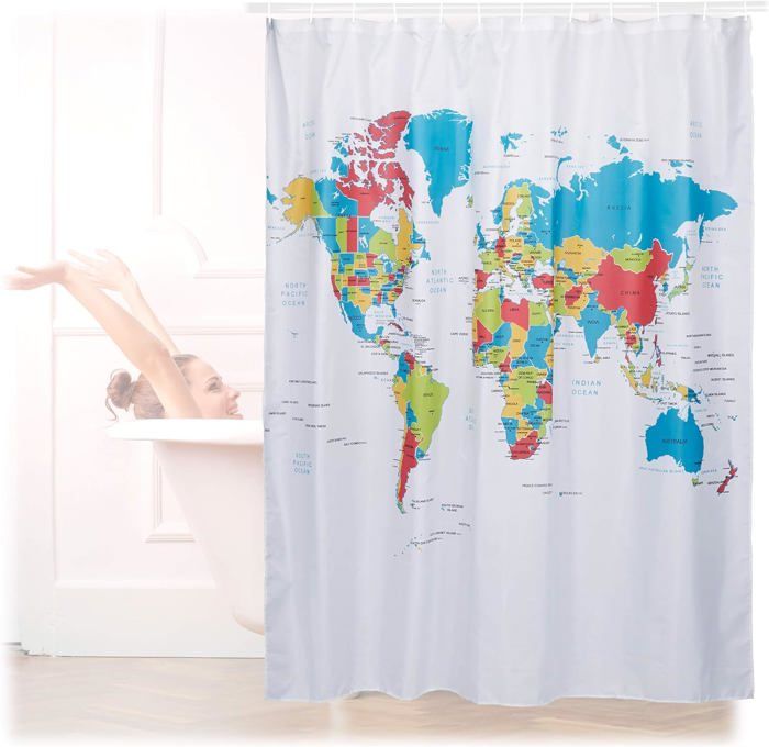Rideau De Douche 180x200 Cm Anti-moisissure - Tissu Polyester Imperméable, Séchage Rapide