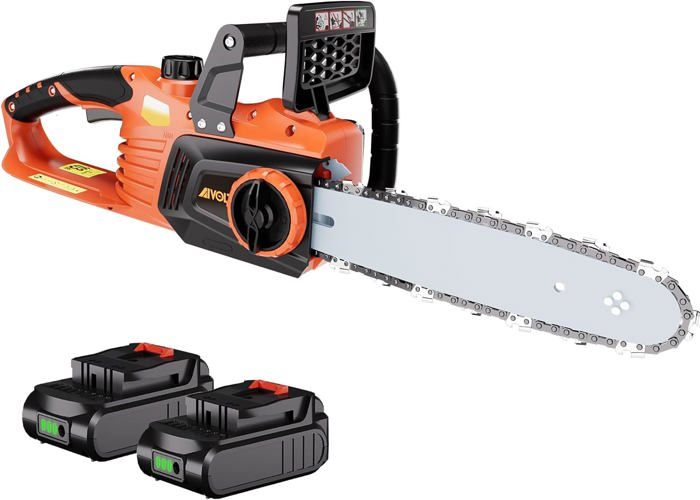 Tronçonneuse électrique Sans Fil 12 Pouces - Moteur Sans Balais, 2 Batteries 4Ah 20V, Portable, Pour Bois Et élagage - 11
