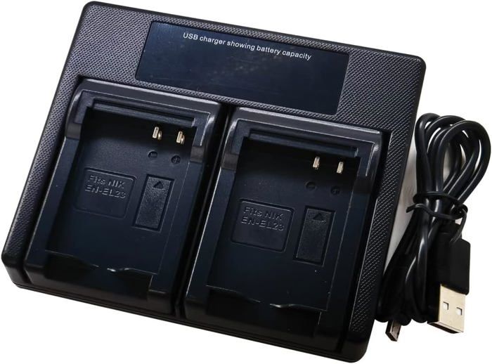 Dual USB Batterie Chargeur for Nikon EN-EL23 ENEL23 MH-67 Coolpix B700 P600 P610S S810C P900 P900S Camera