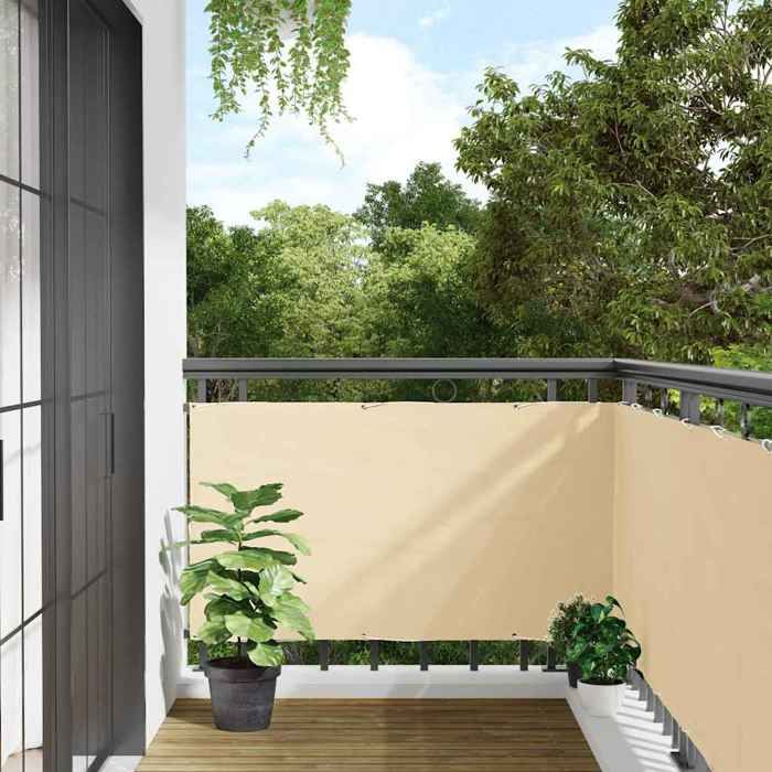 Vidaxl Ãcran d'intimità de balcon crème 300x120 cm PVC