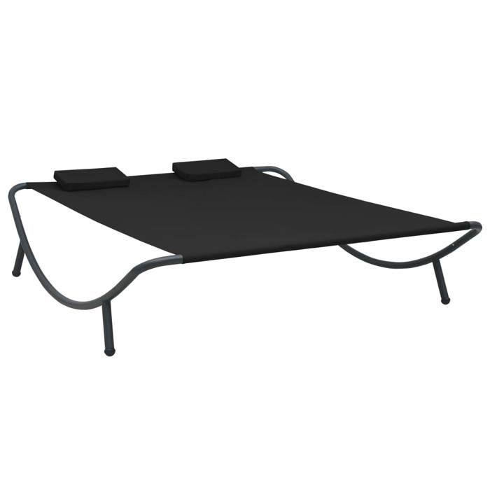 Chaise longue dextérieur-Bain de Soleil tissu noir