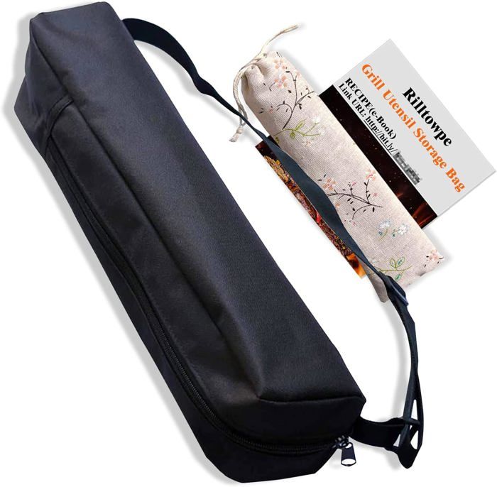Sac De Rangement Pour Outils De Barbecue - Tissu Oxford Grande Capacité, Poches Zippées Et Mailles