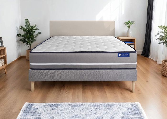 Ensemble Matelas Sommier 160x195 cm - Actiflex Pur - Sommier Kit Gris