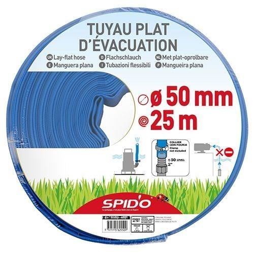 Tuyau plat dévacuation - SPIDO - 25 m - Ø 50 mm - 4 bars