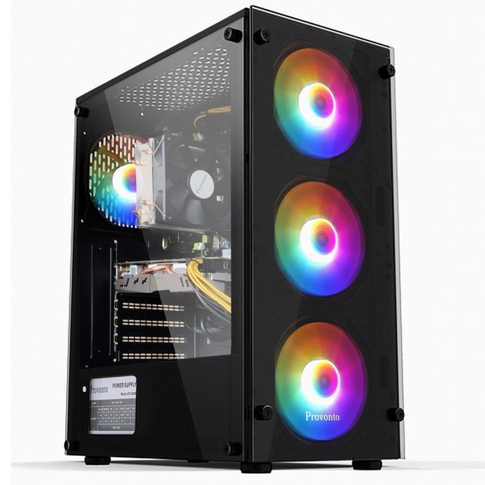 Provonto PC Gamer Fixe – Intel Xeon 6 Cœurs – RX 580 8Go – 16Go RAM – SSD 512Go – Windows 11 Pro – Complet