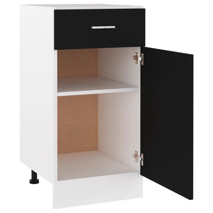 Promotion mai * Armoire de plancher à tiroir Lyon - Buffet de cuisine - Noir 40x46x81 5 cm EU8398801213