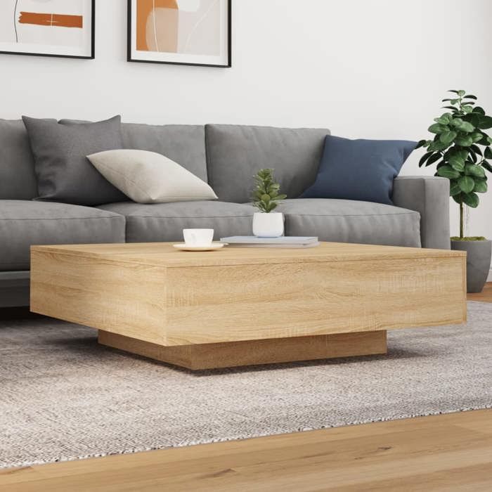 Table basse - Plusieurs Niveaux - chêne sonoma 100x100x31 cm - Bois dingénierie - Salon Moderne(98290) ZLH