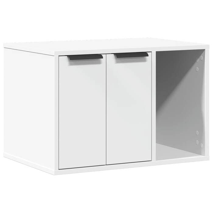 Comparer les prix de Meuble de bac à litière - HELLOSHOP26 - Blanc - Bois dingénierie - 60x40x40 cm - Multifonctionnel