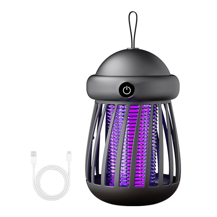 Lampe Anti Moustique Électrique Portable Rechargeable USB avec Batterie Grande Capacité Lumière Nocturne Fixation