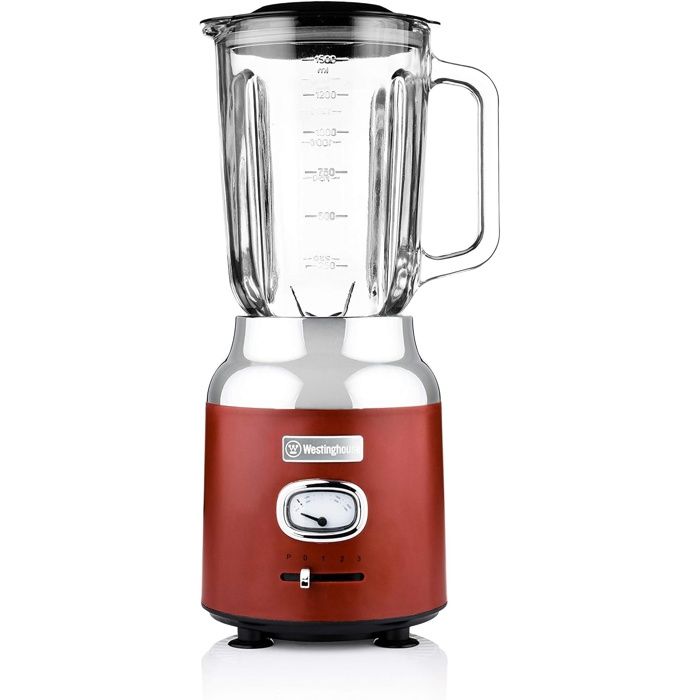 Westinghouse Retro Blender Sur Socle 1.5 Mixeur à Smoothies et Broyeur à Glace 4 Vitesses Bol en Verre Sans BPA - vue 3
