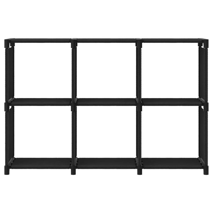 Noir Bibliothèque - bureau/Salon - Meuble de rangement - daffichage 6 cubes Noir 103x30x725 cm Tissu @EU250824