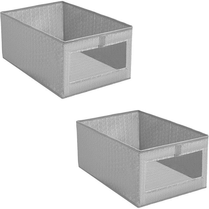 Lot de 2 Boîtes de Rangement en Tissu 40x30x19.5cm Pliable Caisse pour Jouets Petit Rangement Enfant BOITE DE RANGEMENT