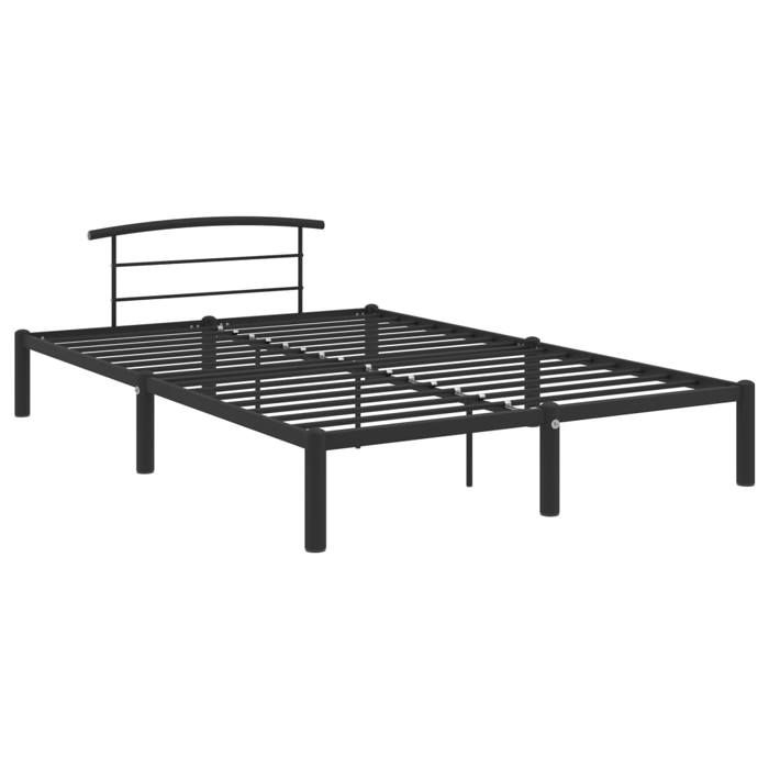 SALE 2026Cadre de lit Adulte et jeunes - Structure pour lit 2 personnes - 210x170x63cm - noir métal 160x200cm 19.1 Kg 345499