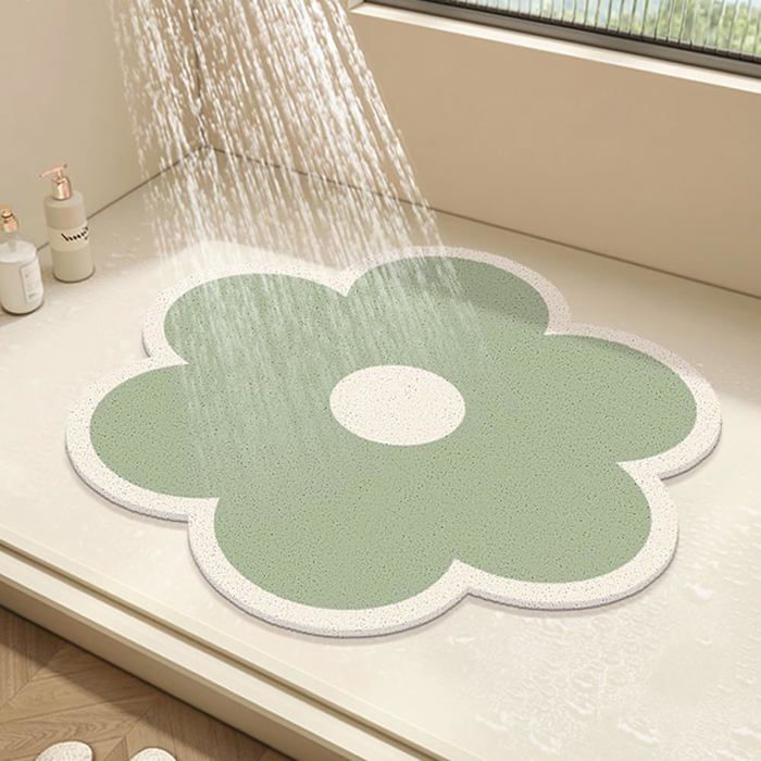 Tapis de douche - BGHYHYHI - Rond - PVC luffa - Antidérapant - Drainage séchage rapide