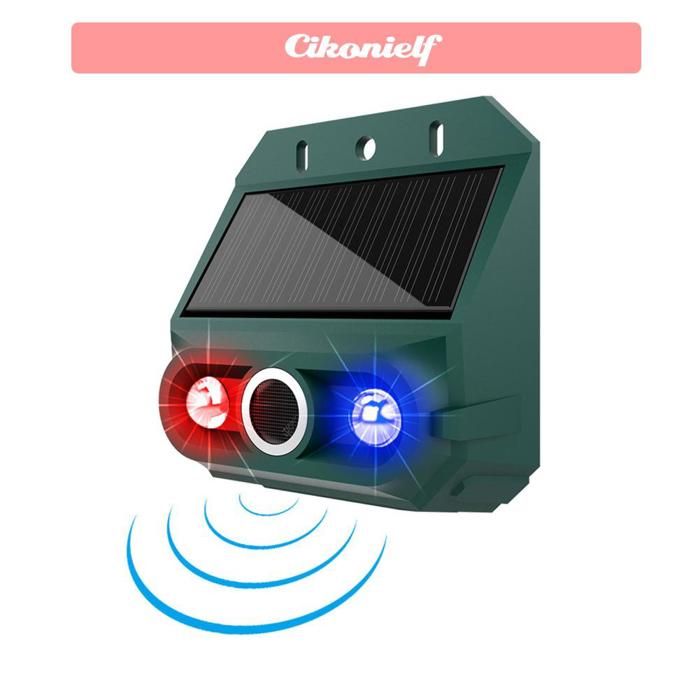 zerone Répulsif pour oiseaux Flash extérieur Répulsif danimaux avec alarme de capteur de mouvement jardin protection 1 paquet
