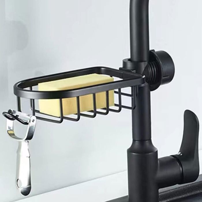 Porte-savon barre douche noir - Nosheir - Étagère sans perçage pour tige 20-27mm panier éponge