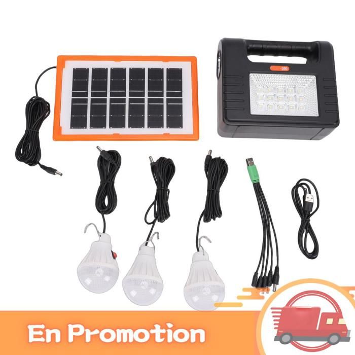 zerone générateur solaire portable avec lumière Kit dÉclairage Solaire pour Camping avec Panneau dÉnergie electromenager fait