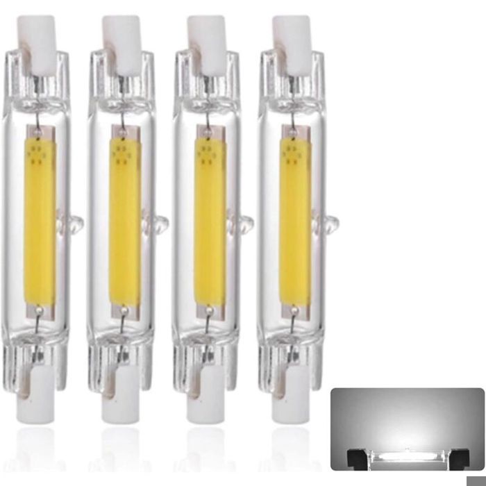 4 ampoules LED R7S 78mm 20W 6000K dimmables équivalent 200W halogène