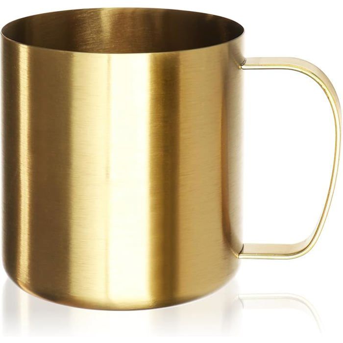 mug en acier inoxydable doré - mug de haute qualité - mug de camping - incassable et sans BPA (1 1 Pi VERRE A EAU AVEC OU SANS PIED