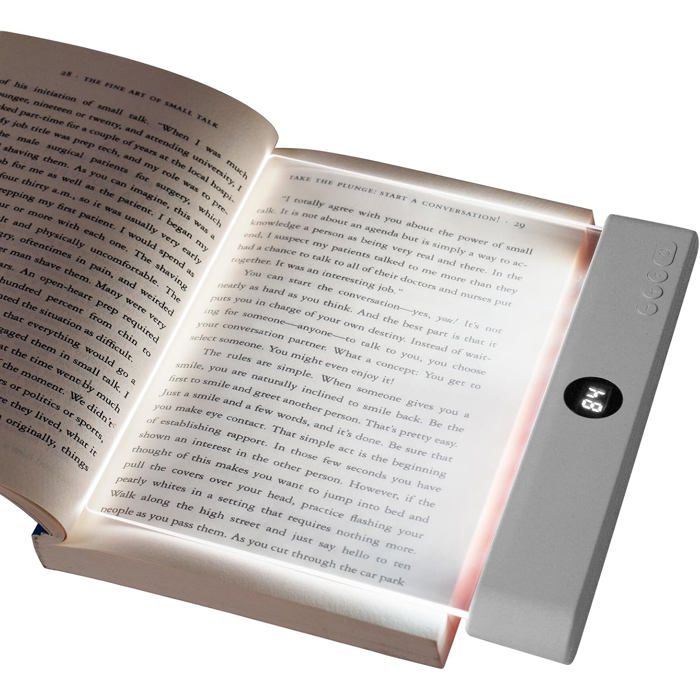 Lampe LED portable panneau plat pour lecture - 3 couleurs de lumière minuteur 99 minutes USB Type-C protection des yeux