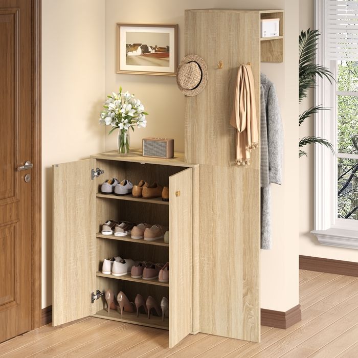 Meuble d’Entrée Moderne avec Rangement, Ensemble Porte-Manteau avec 3 ...