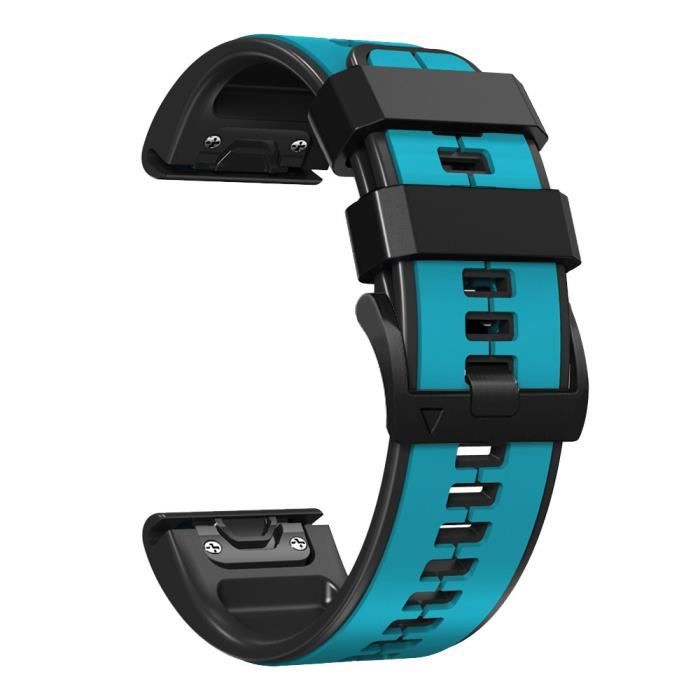 Bracelet Quickfit Cuir Et Silicone Pour Garmin Fenix/Enduro – Largeur 20/22/26 Mm – Compatible Modèles Fenix 7/6, Enduro 3/2, Etc.