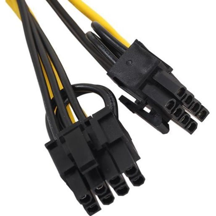 Câble de répartition de puissance PCI-E à 6 broches vers 2x 6 + 2 broches (6 broches - 8 broches) PCIE PCI Express @bv818
