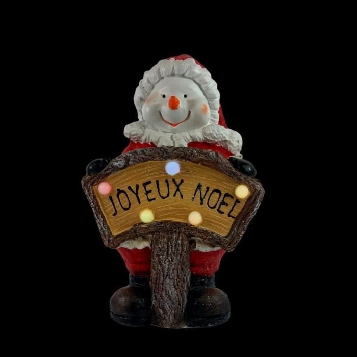 Sujet Avec Pancarte Joyeux Noel Led H 33 5cm Blanc Rouge Marron Motif 2 Silumen Cdiscount Maison