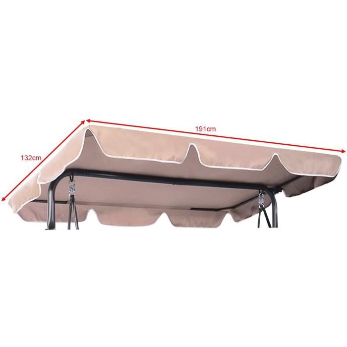 DREAMADE Toit pour Balancelle Toit de Rechange pour Balancelles Balançoires, Toit Imperméable et Résistant à UV(191 x 132 cm, Beige)