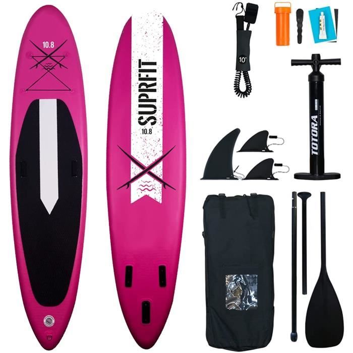 Planche de stand up paddle gonflable en kit complet avec double couche