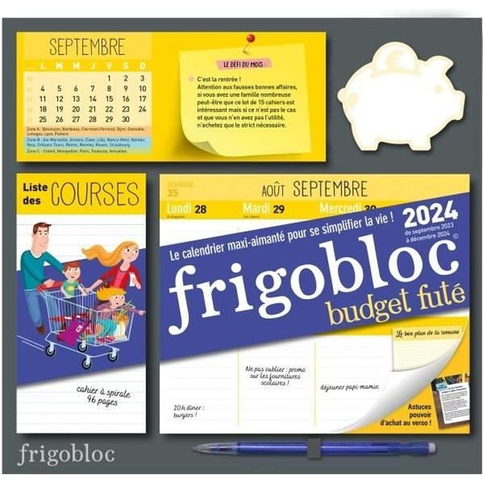 Frigobloc Le mini calendrier Ultra Simple pour une famille organisée ! (de  sept. 2022 à déc. 2023) - Cdiscount