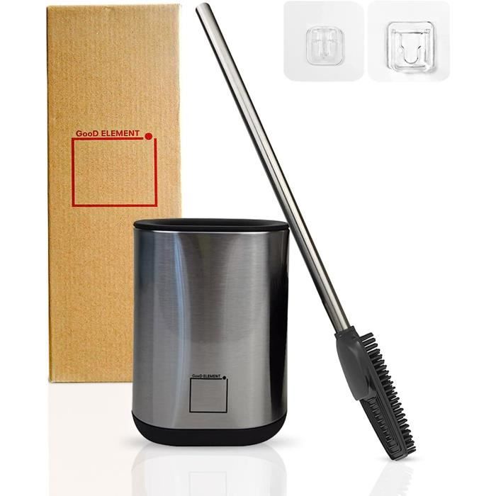 Balai Toilette WC,Balayette WC avec Porte-Balai en Acier Inoxydable,Brosse Toilettes WC Silicone,Brosse WC INOX,Brosse de Toilette Forme Club de Golf avec Porte-Brosse