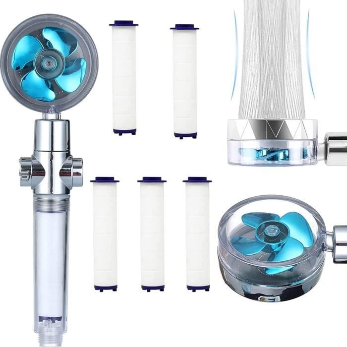 Pommeau De Douche Haute Pression Anti-calcaire - Avec Filtre Remplaçable - 4 Modes De Jets - Tuyau 1,5 M Et Support Inclus - Matériau ABS - Gris