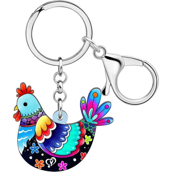 Boucles D'Oreilles Poule Acrylique RAIDIN - Design Animaux Ferme Mignon Pour Femmes