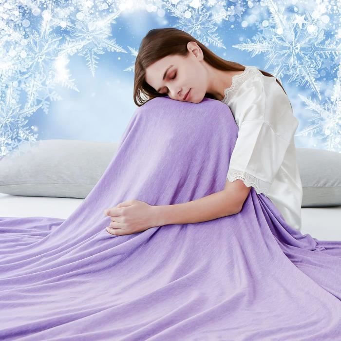 Couverture Rafraîchissante Été 200x150 Cm - Fibres Arc-Chill Q-Max 0.4 - Respirante, Anti-Humidité - Pour Nuits Fraîches