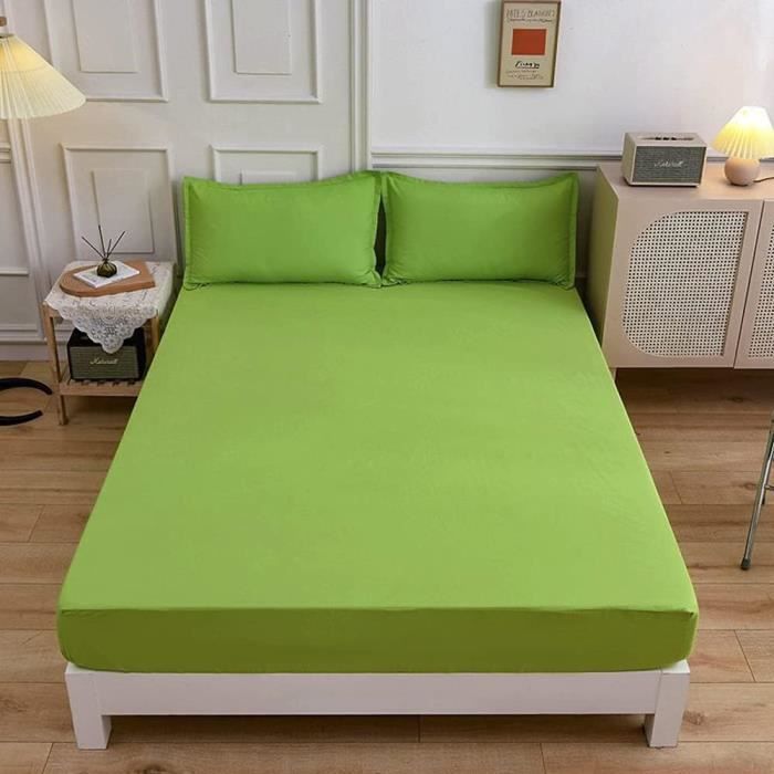 Drap Housse 140x200 Cm - Microfibre, Bonnet 30 Cm, Bleu, Enfant