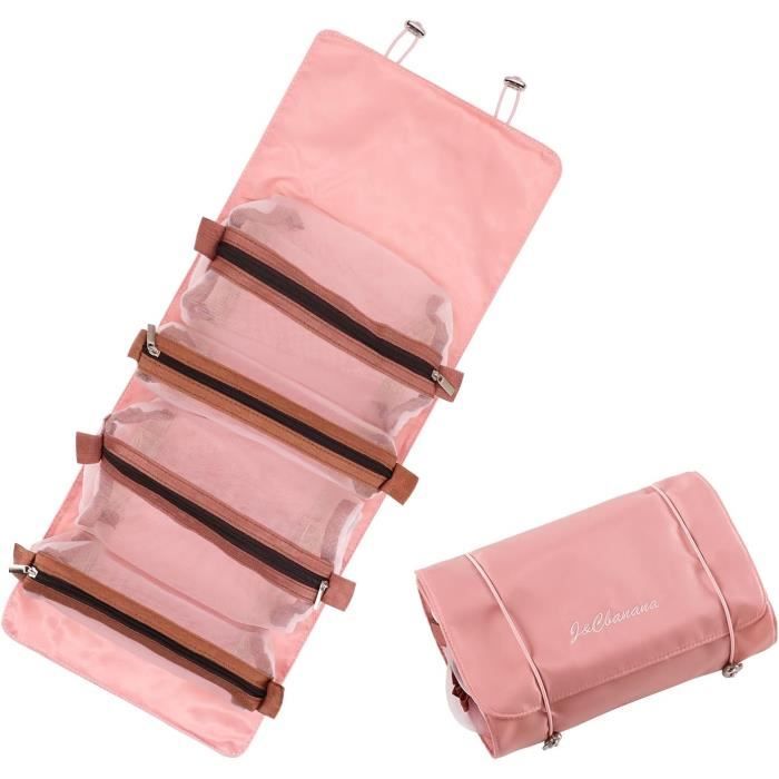 Rio Lush Box Trousse De Maquillage Portable Avec Miroir Lumineux LED Amovible, Organisateur De Soins De La Peau, Rangement Cosmétique, Trousse De Maquillage – Taille L, Rose, Boîte De Beauté élégante