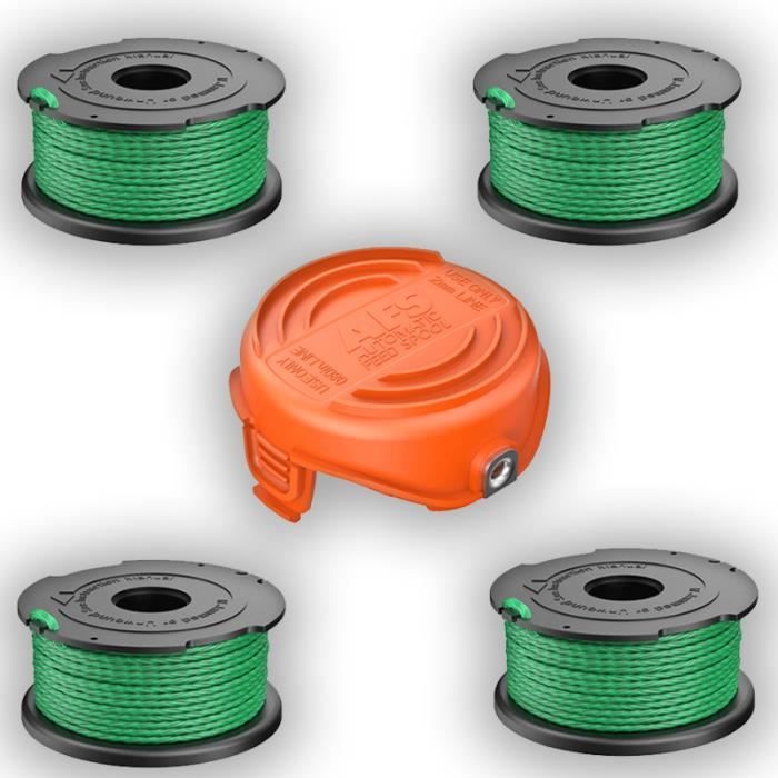 Lot De 3 Bobines De Fil + Couvercles Pour Débroussailleuse Black+Decker A6226 GL250 GL310 GL360