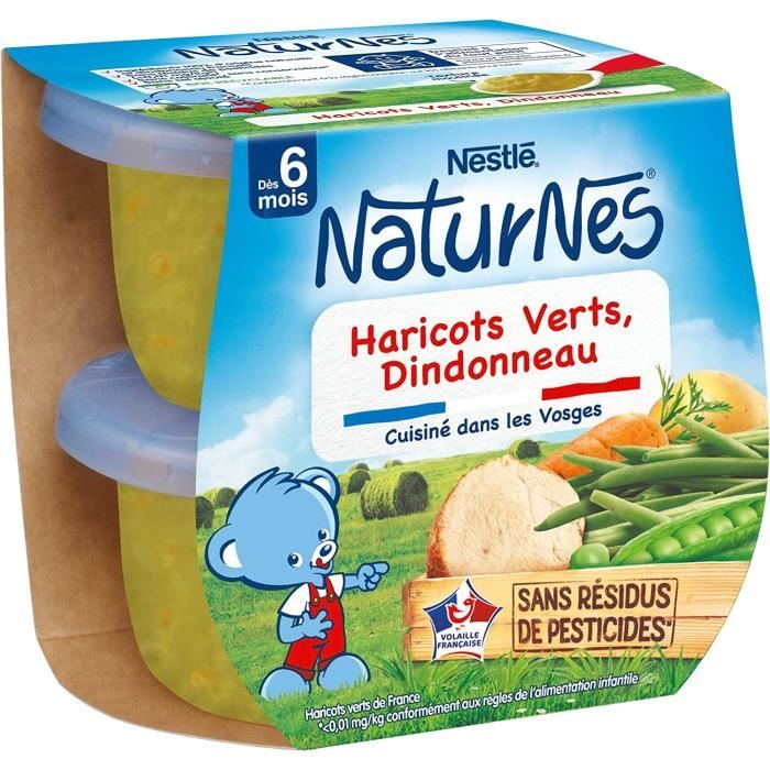 Repas Viandes Et Poissons Bébé - Nestlé Petits Pots Haricots Verts Dindonneau Dès 6 Mois -2x200g