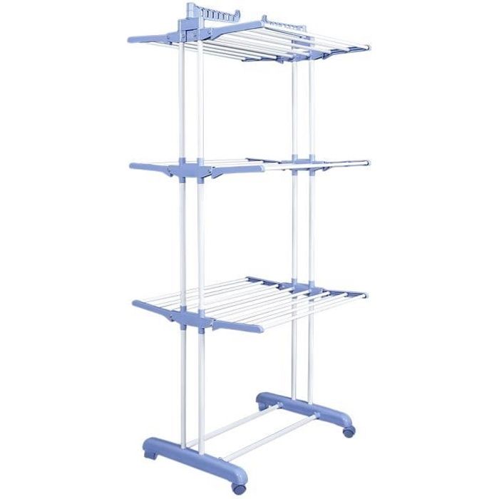 Étendoir à linge pliable intérieur extérieur 3 étagères séchoir airer