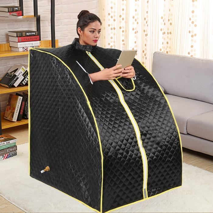Cabine de sauna vapeur sauna portable pliable spa personnel Hammam 900 W 50/°C max argent/é rose