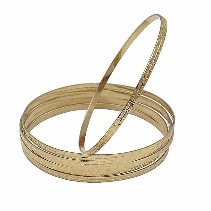 Bracelet semainier femme en or 18 carats 6,5 mm. sept anneaux détails  sculptés - Achat / Vente bracelet - gourmette 18k bracelet cerceau d'or p…  Femme Adulte Doré - Cd