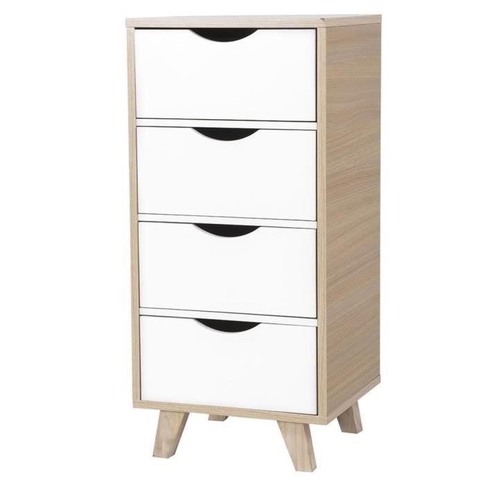 Caissons D Armoire Caisson Bureau De Rangement Avec 4 Tiroirs En Mdf 36x33x78cm Blanc Achat Vente Caisson De Bureau Caissons D Armoire Caisson Cdiscount