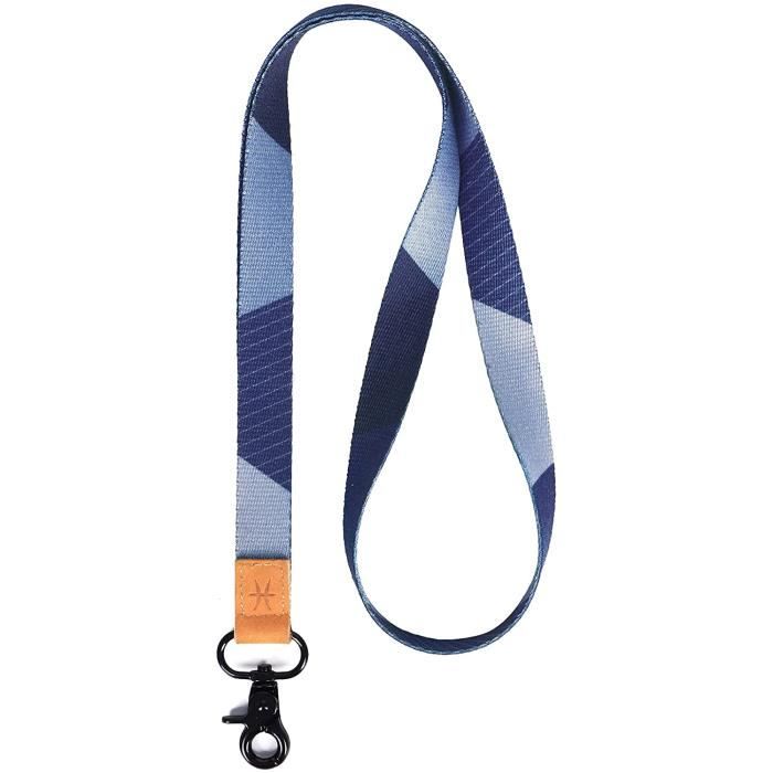 Bleu Foncé Marine Identité Cou Bracelet Cordon Métal Clip Carte Badge Tag Porte 