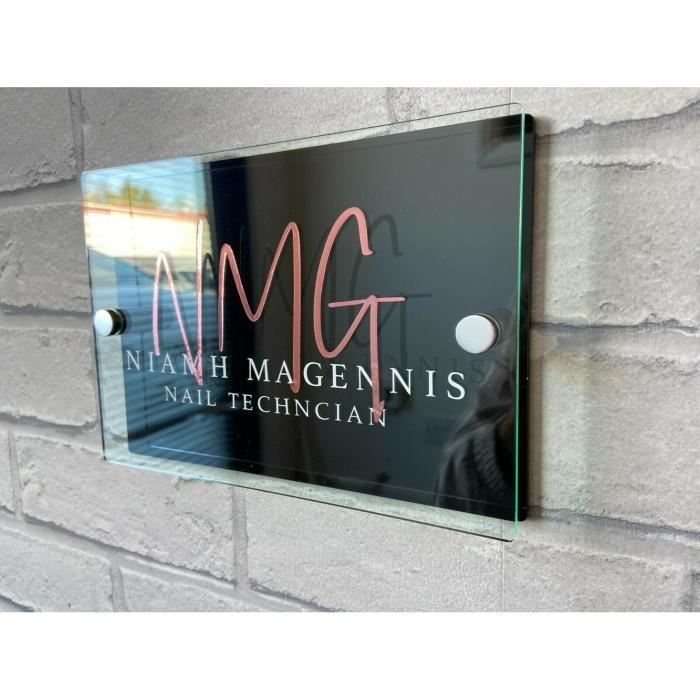Enseigne De Porte Spa Sign Black Matt UV Print 12 X 12 Cm - 3 Mm